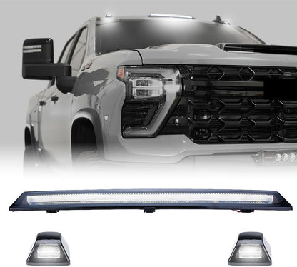 Smoked switchback LED mirror lights for 2020-2026+ GMC Sierra Silverado by AutoLEDTech lighting kit on Tampa Home & Garden Store