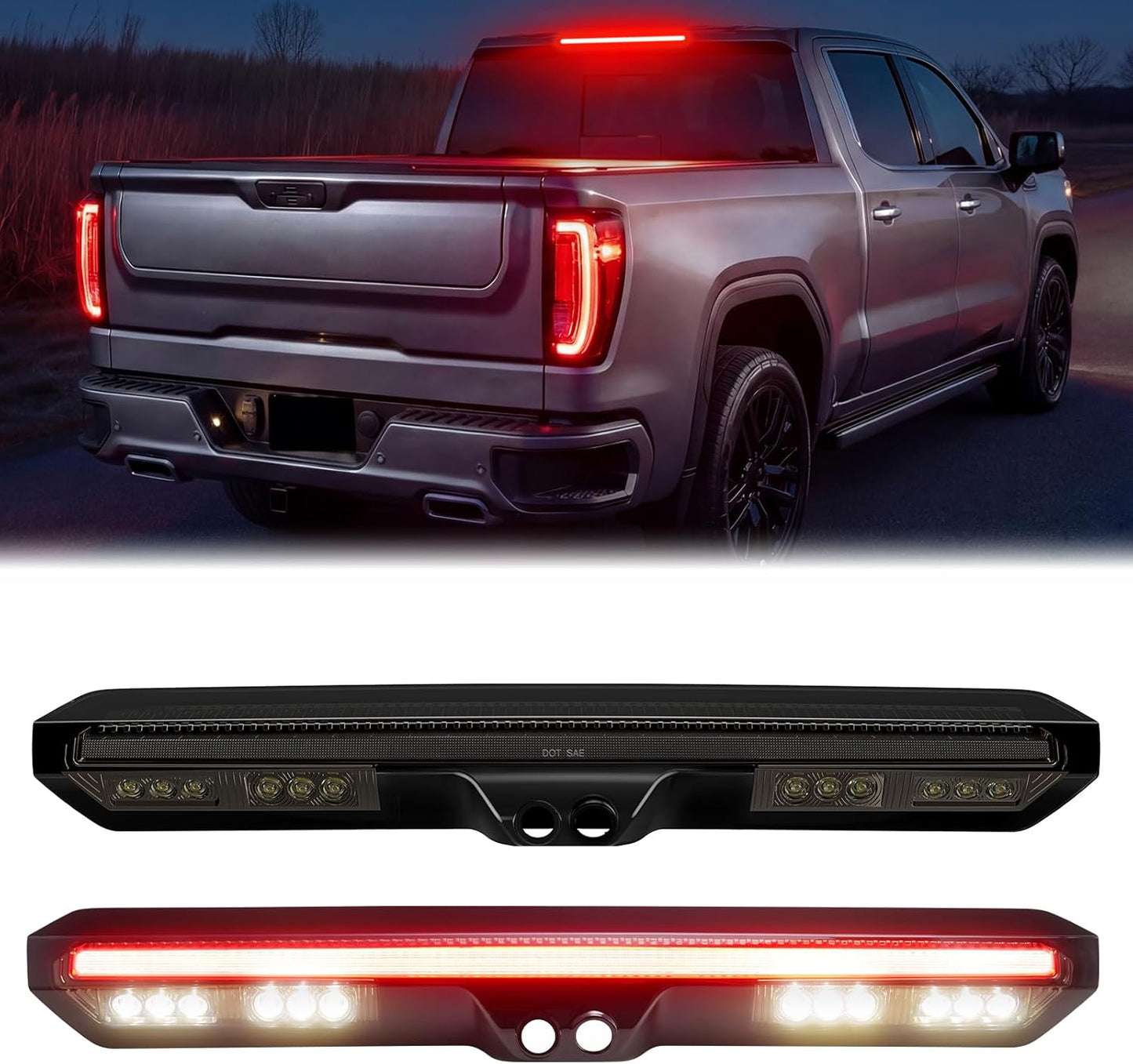 3rd brake light for 2020–2026 GMC Sierra / Silverado smoked LED, AutoLEDTech.com on Tampa Home & Garden Store