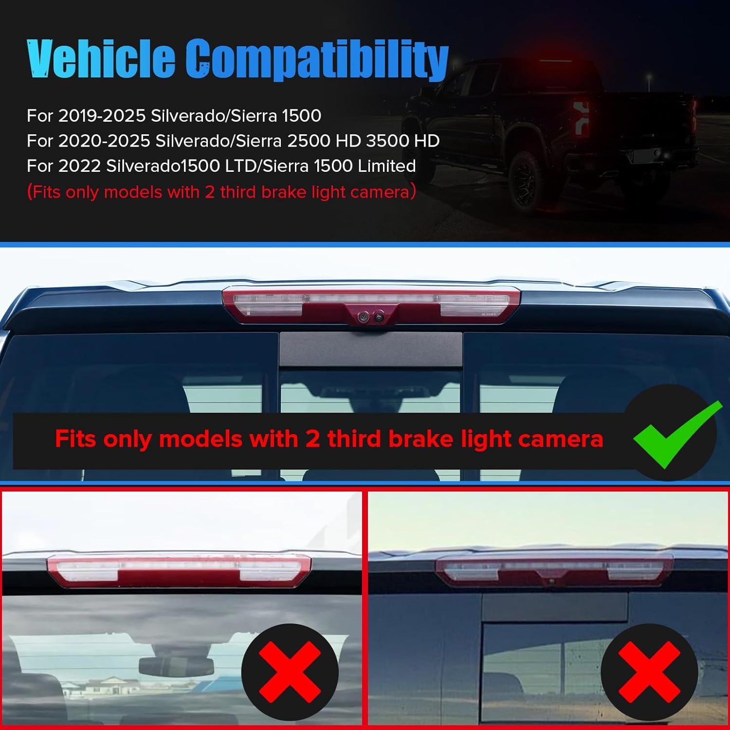 Smoked LED 3rd brake light for 2020-2026+ GMC Sierra Silverado on Tampa Home & Garden Store
