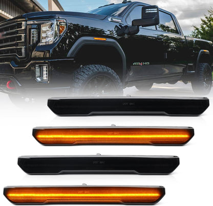 GMC Sierra HD 2500 smoked white amber scanning LED side markers by AutoLEDTech.com, set of 4 on Tampa Home & Garden Store