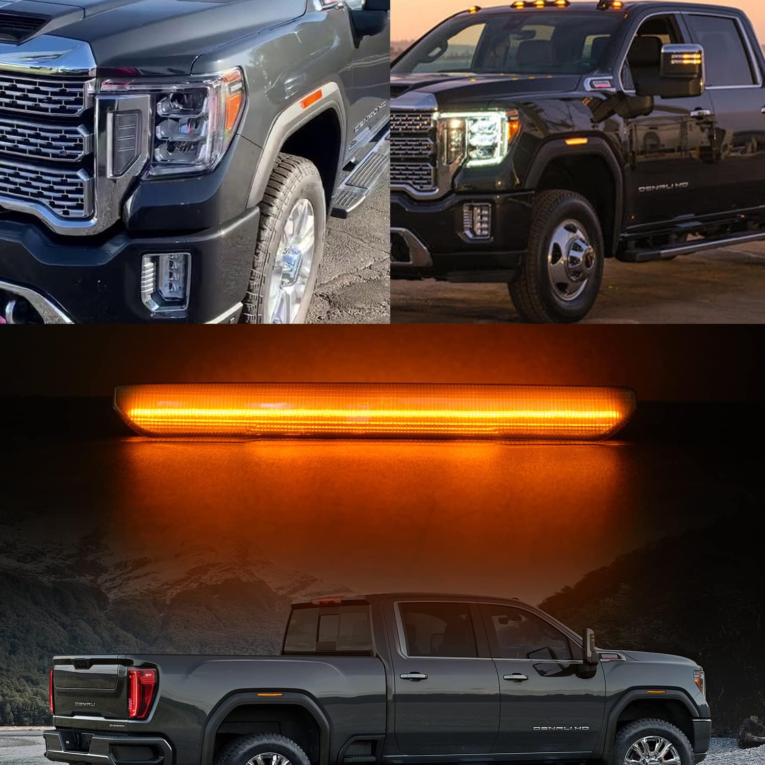 AutoLEDTech smoked white amber scanning LED side markers for GMC Sierra 2500 HD 2020–2026 on Tampa Home & Garden Store
