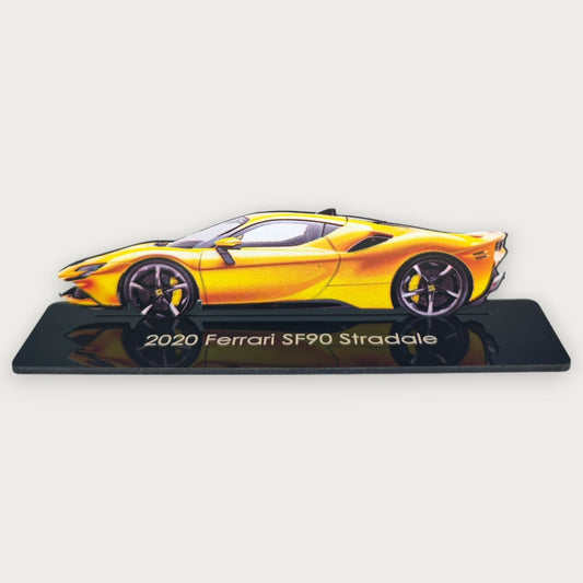 2020 Ferrari SF90 Stradale (2) Metal Car Wall Art, Color 2D Diecast Car Decor, Silhouette Metal Wall Art, Gift For Car Lovers, Detailed Color Metal Car - Tampa Home & Garden Store