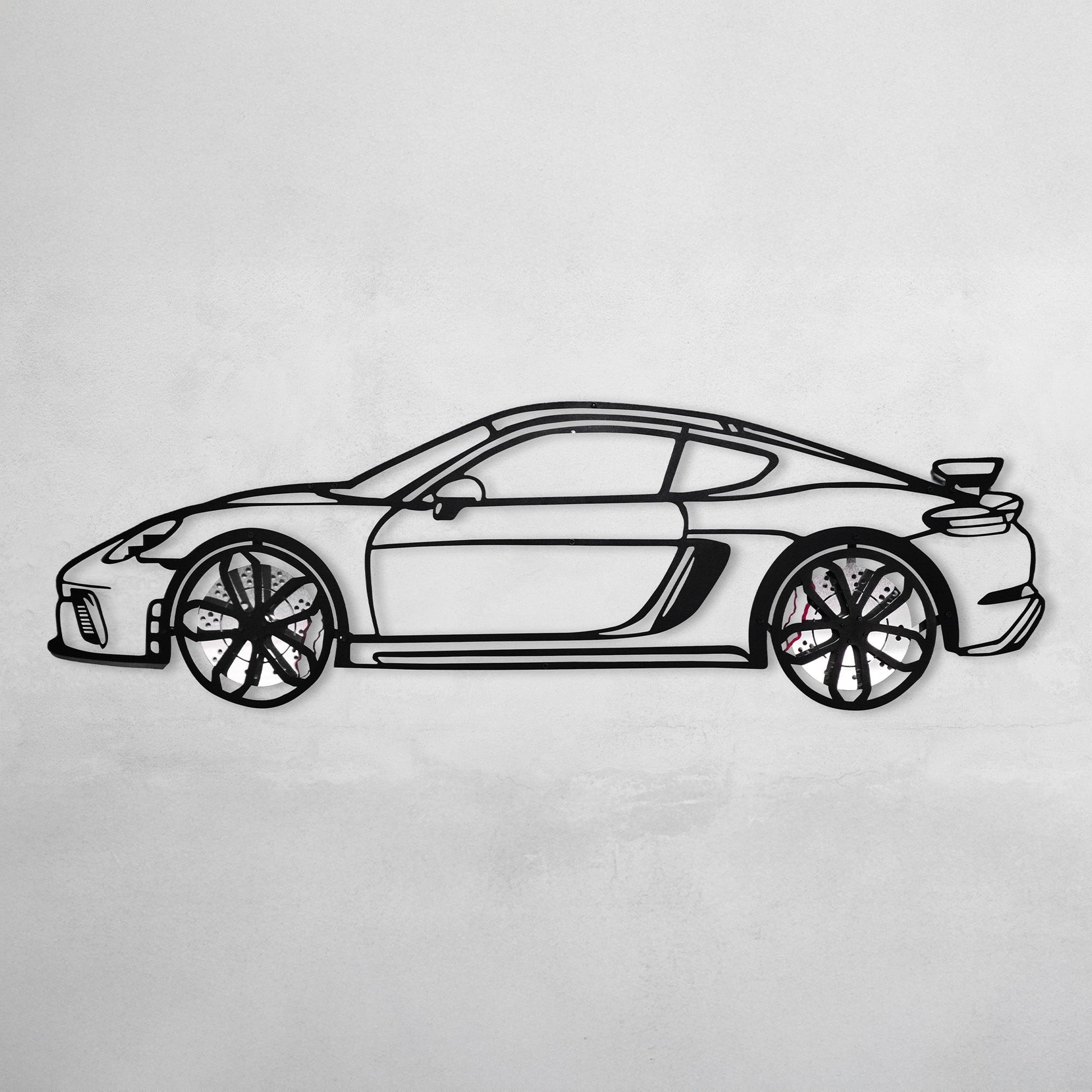2020 Porsche Cayman GT4 Wall Art – Steel Silhouette with Spinning Wheels-KAFMEKA007 - Tampa Home & Garden Store