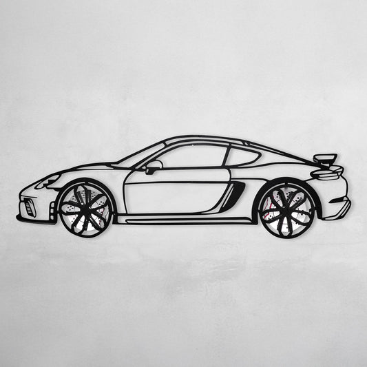 2020 Porsche Cayman GT4 Wall Art – Steel Silhouette with Spinning Wheels-KAFMEKA007 - Tampa Home & Garden Store