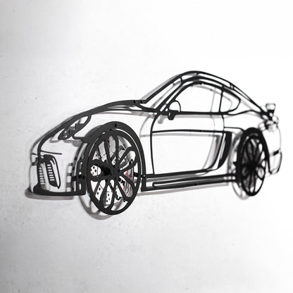 2020 Porsche Cayman GT4 Wall Art – Steel Silhouette with Spinning Wheels-KAFMEKA007 - Tampa Home & Garden Store