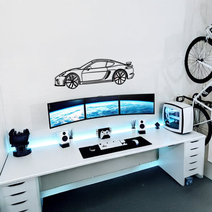 2020 Porsche Cayman GT4 Wall Art – Steel Silhouette with Spinning Wheels-KAFMEKA007 - Tampa Home & Garden Store