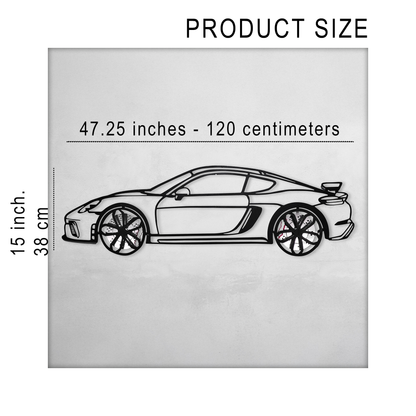 2020 Porsche Cayman GT4 Wall Art – Steel Silhouette with Spinning Wheels-KAFMEKA007 - Tampa Home & Garden Store