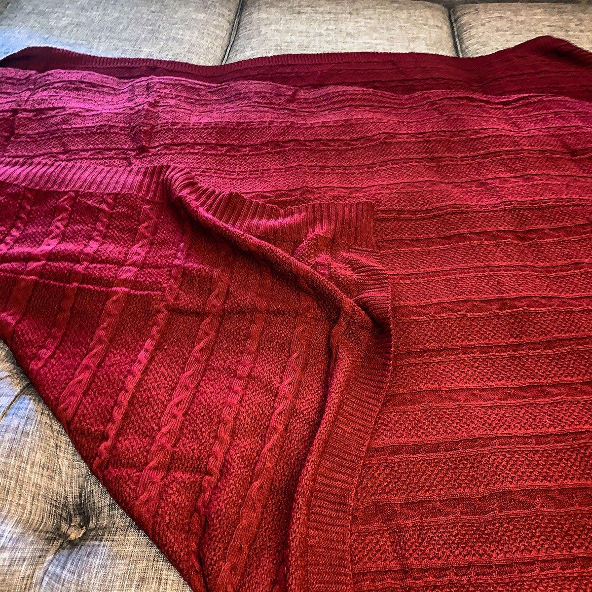 Cozy Ivory Cable Knit Throw Blanket for Home