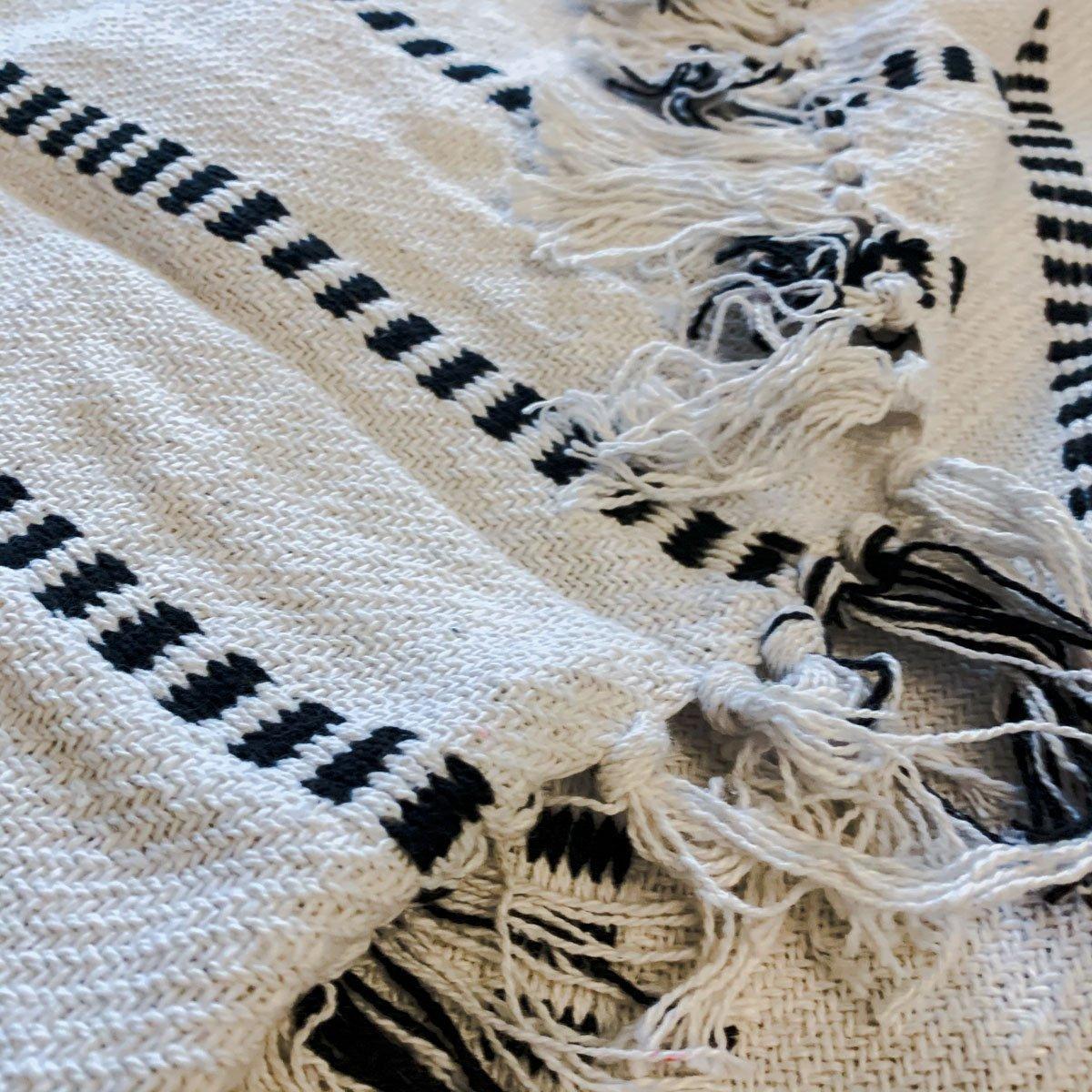 Walk the Line Throw Blanket in Organic Cotton