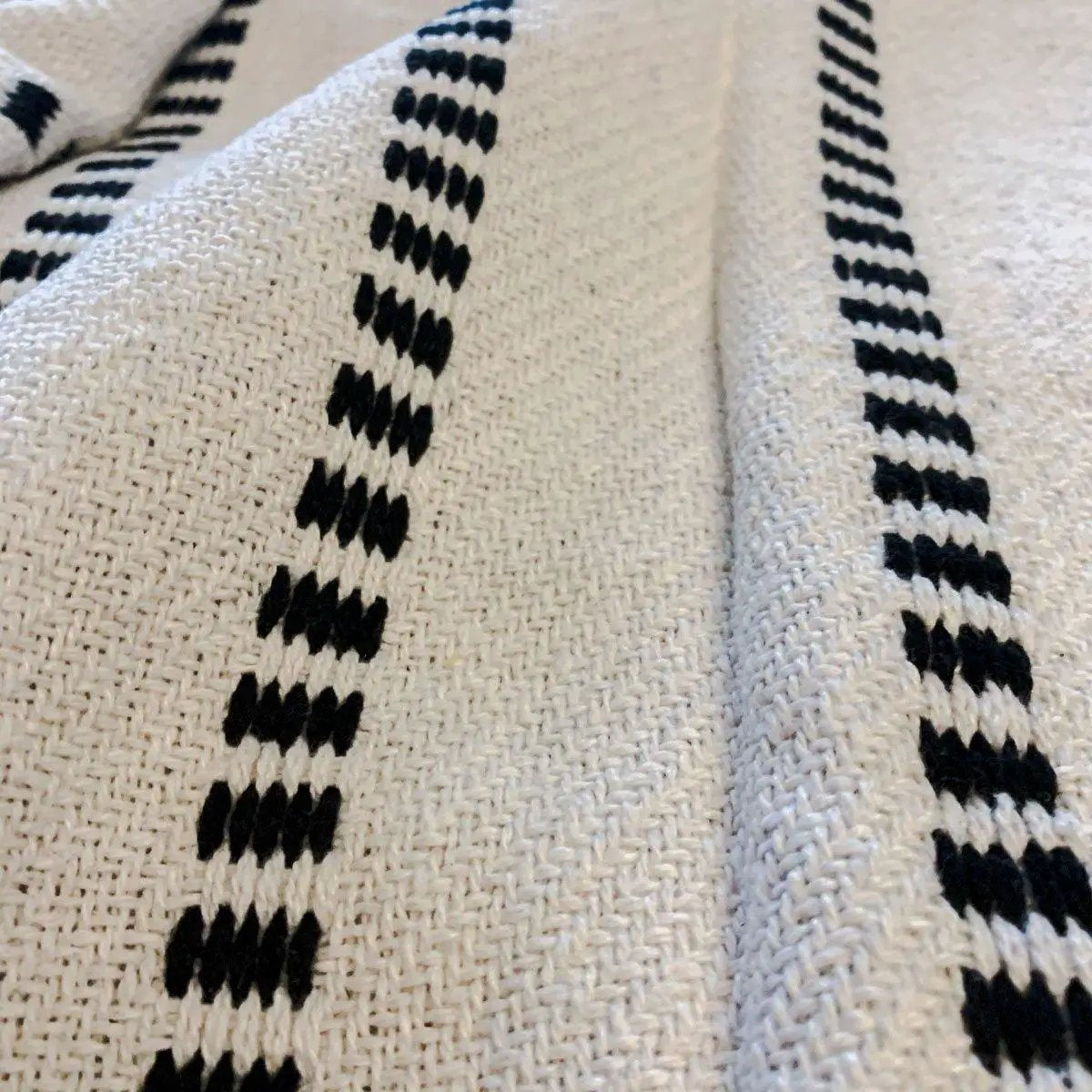 Walk the Line Throw Blanket in Organic Cotton