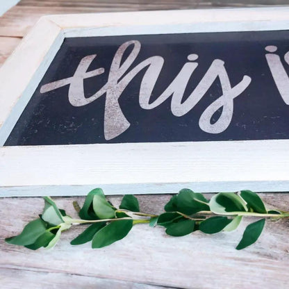 This Is Us Medium Sign Farmhouse Chic White Frame