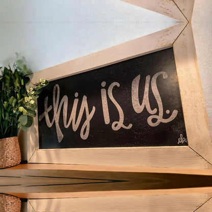 This Is Us Medium Sign Farmhouse Chic White Frame