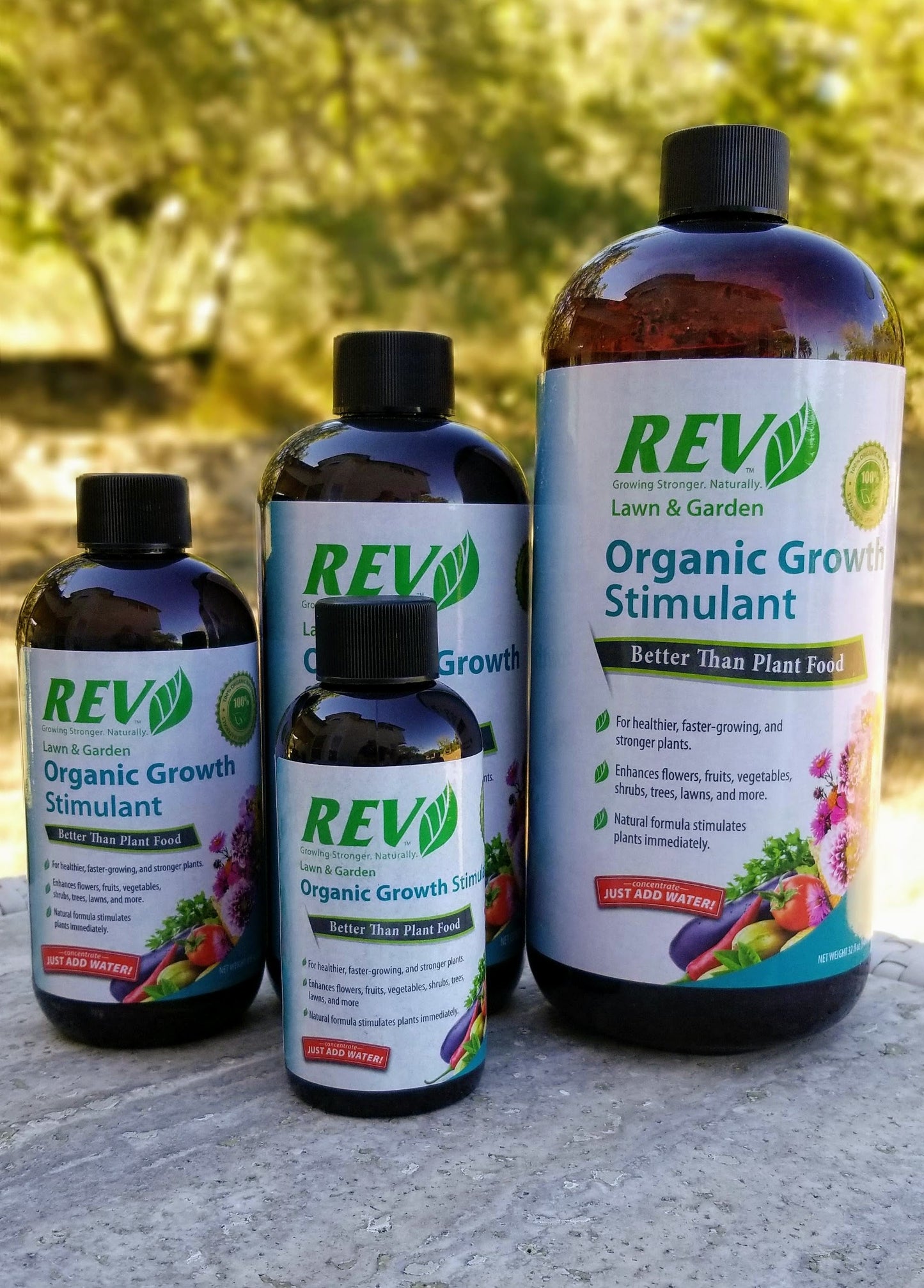 Nutriente líquido orgánico para plantas REV, botella de 8 oz