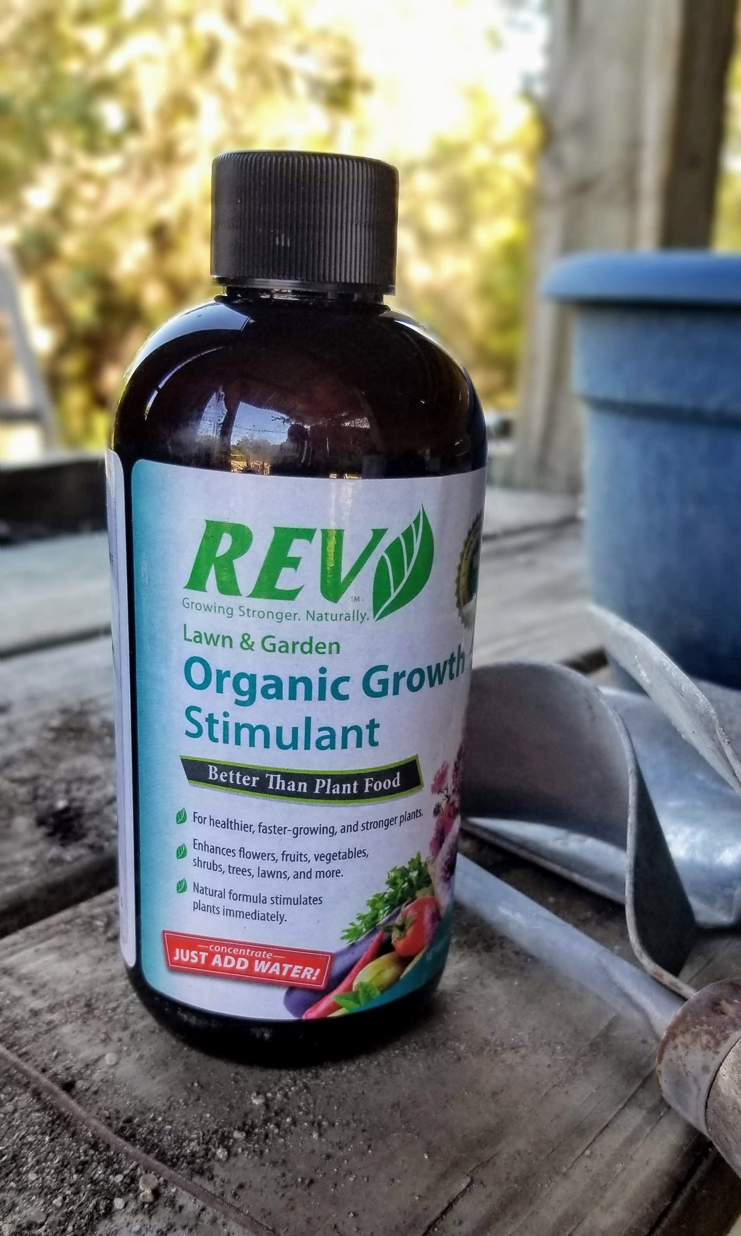 Nutriente líquido orgánico para plantas REV, botella de 8 oz