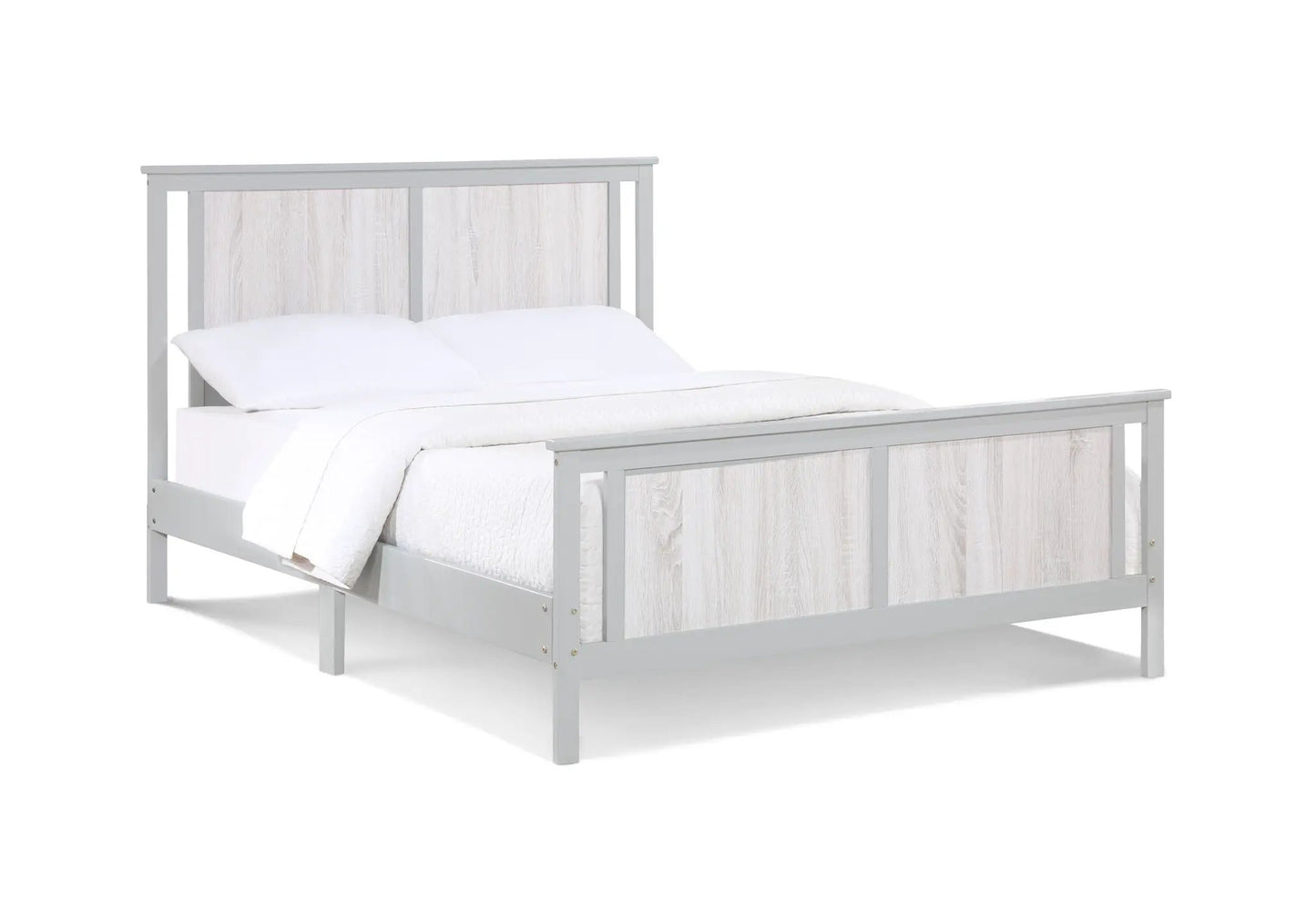 Connelly panel bed in light gray with whitewashed panels by Unique Piece Furniture on Tampa Home & Garden Store