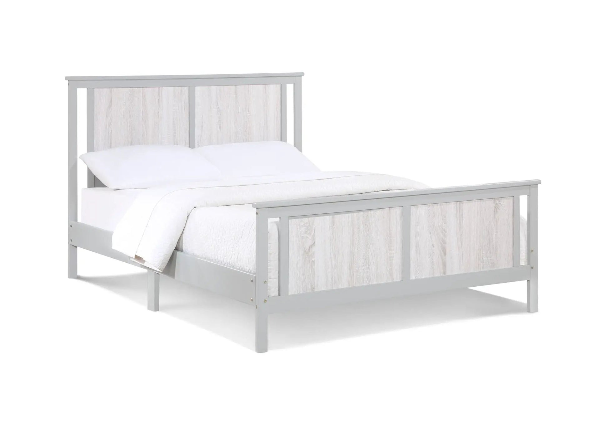 Connelly panel bed in light gray with whitewashed panels by Unique Piece Furniture on Tampa Home & Garden Store
