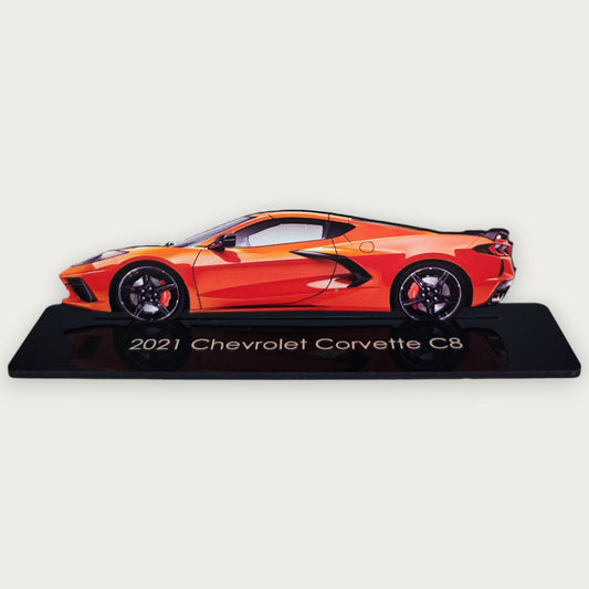 2021 Chevrolet Corvette C8 (2) Metal Car Wall Art, Color 2D Diecast Car Decor, Silhouette Metal Wall Art, Gift For Car Lovers, Detailed Color Metal Car - Tampa Home & Garden Store