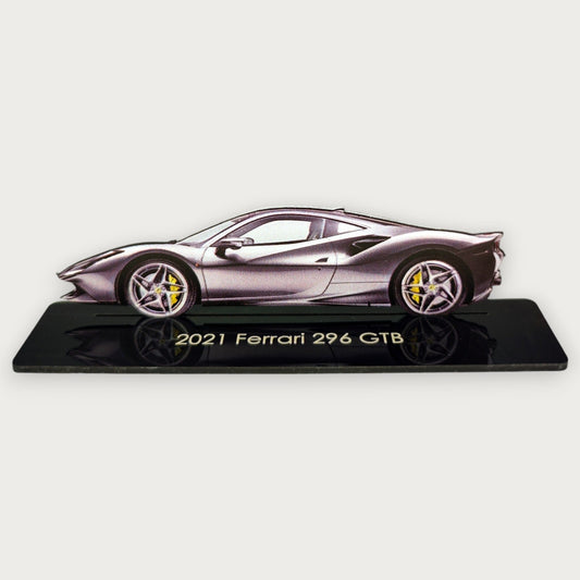 2021 Ferrari 296 GTB (1) Metal Car Wall Art, Color 2D Diecast Car Decor, Silhouette Metal Wall Art, Gift For Car Lovers, Detailed Color Metal Car - Tampa Home & Garden Store