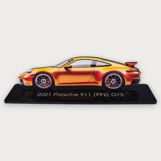 2021 Porsche 911 (992) GT3 (2) Metal Car Wall Art, Color 2D Diecast Car Decor, Silhouette Metal Wall Art, Gift For Car Lovers, Detailed Color Metal Car - Tampa Home & Garden Store