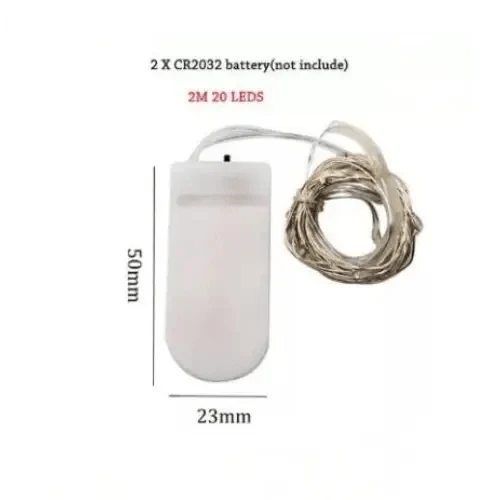 Stevvex ALU123GUREEV white LED string controller with 2 m copper wire and 20 LEDs on Tampa Home & Garden Store