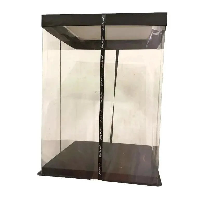 Acrylic display case Stevvex ALU123GUREEV with black lid and base on Tampa Home & Garden Store