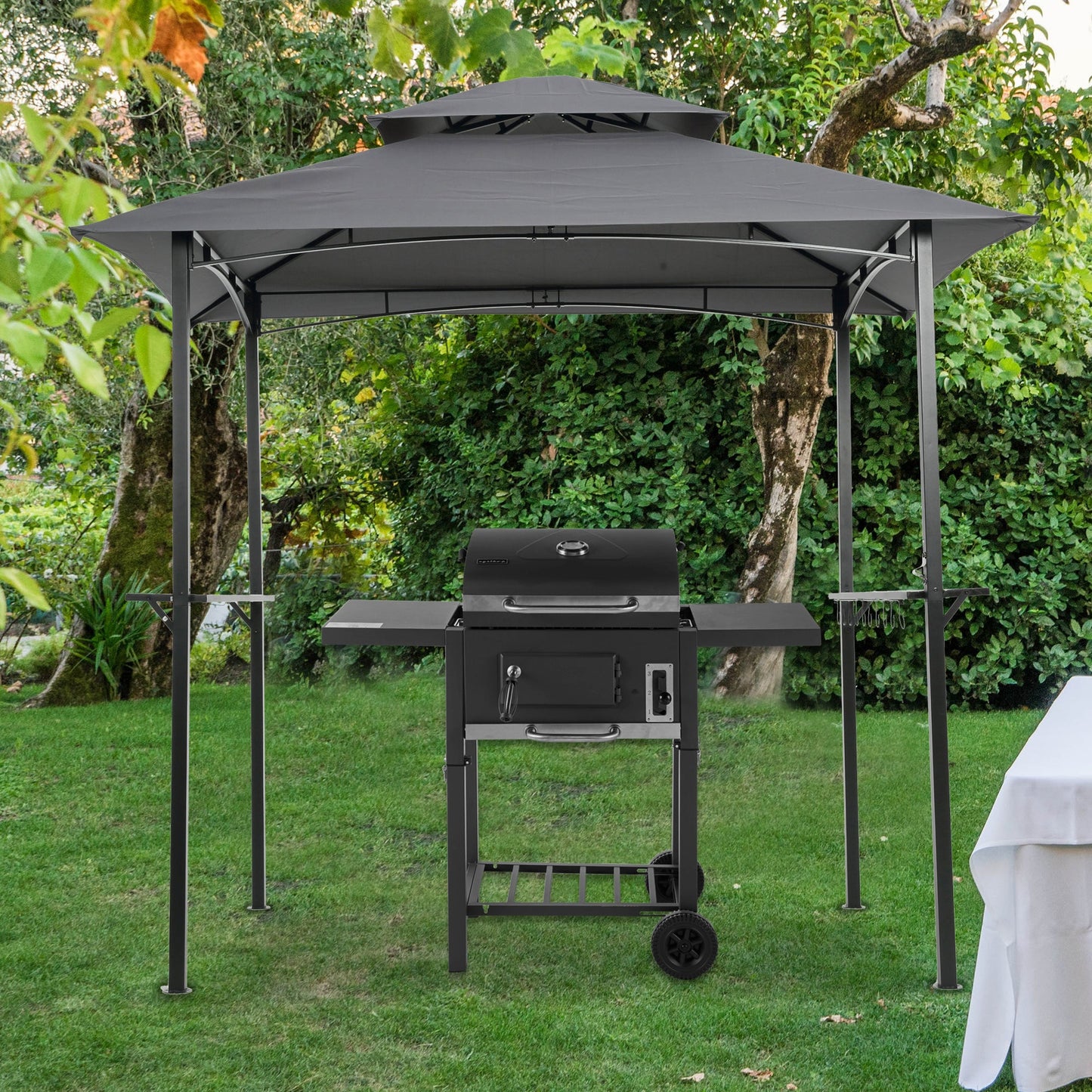 Double Tiered Canopy for 8x5ft Grill Gazebo Tent