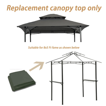 Double Tiered Canopy for 8x5ft Grill Gazebo Tent
