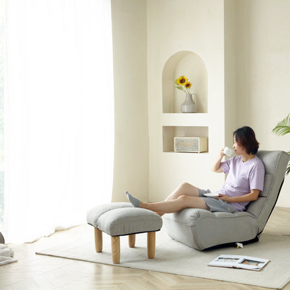 Soft Linen Recliner Chair for Balcony Reading