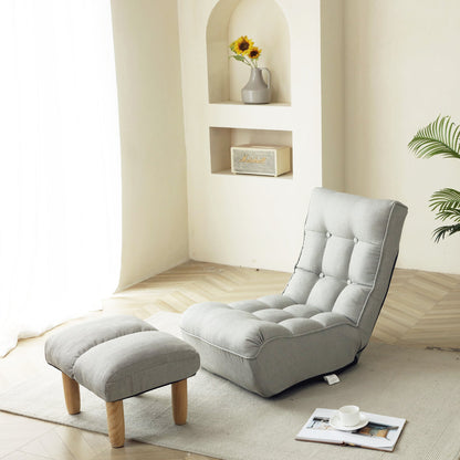 Soft Linen Recliner Chair for Balcony Reading