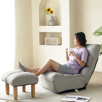 Soft Linen Recliner Chair for Balcony Reading