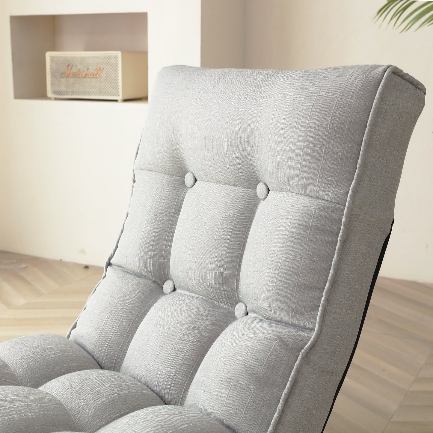 Soft Linen Recliner Chair for Balcony Reading