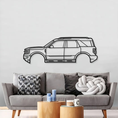 2021 Bronco Sport 1st Gen metal car wall art in black line art by Modello Turbo MT0743 on Tampa Home & Garden Store