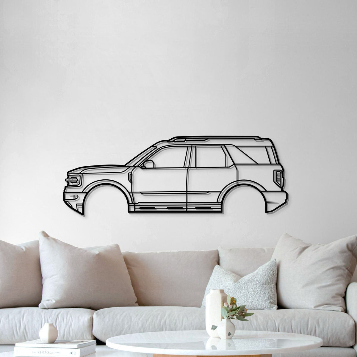2021 Bronco Sport 1st Gen metal wall art, black line drawing, Modello Turbo on Tampa Home & Garden Store