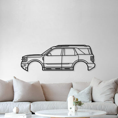 2021 Bronco Sport 1st Gen metal wall art, black line drawing, Modello Turbo on Tampa Home & Garden Store