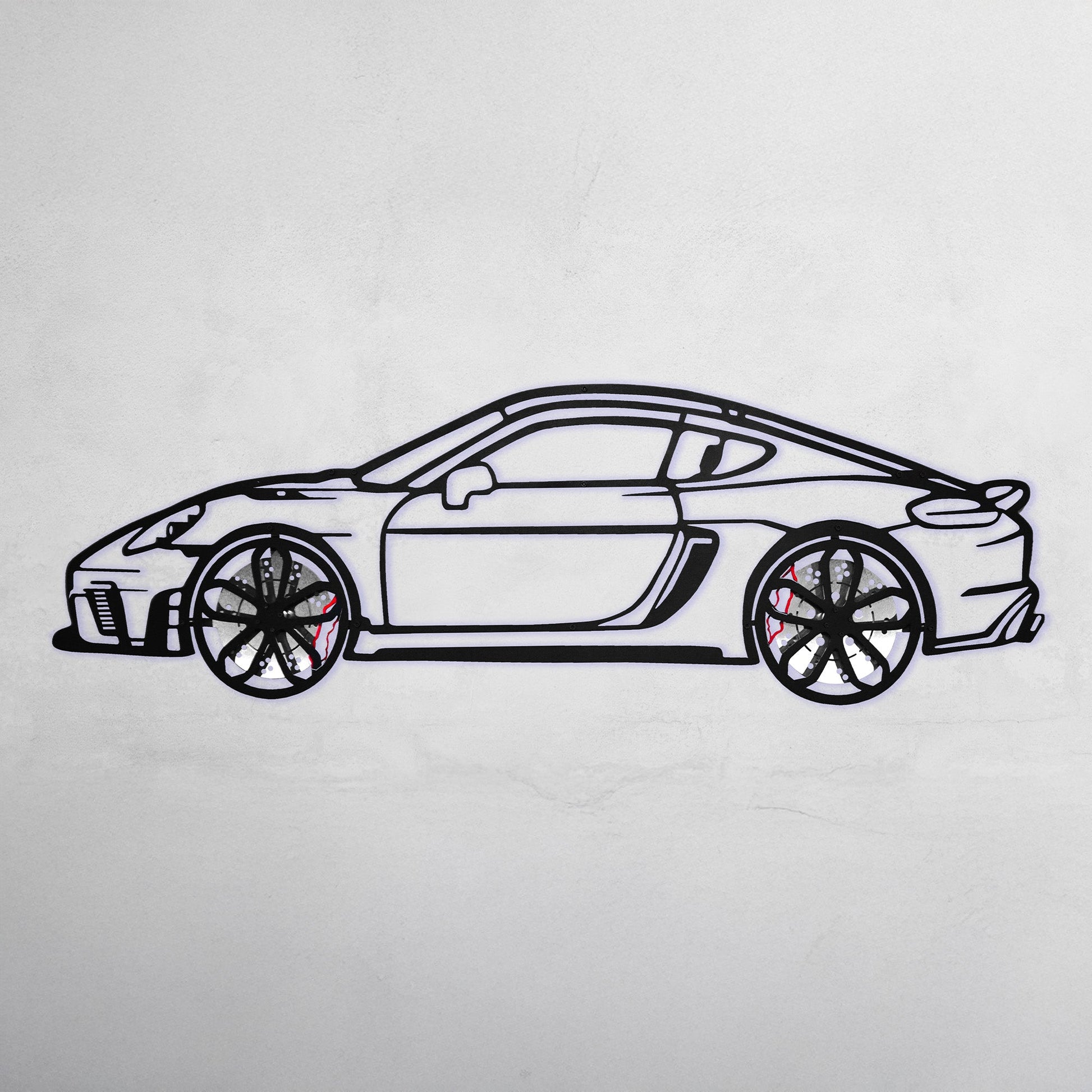 2022 Porsche Cayman 718 GT4 Wall Art – Steel Cut with Spinning Wheels-KAFMEKA008 - Tampa Home & Garden Store