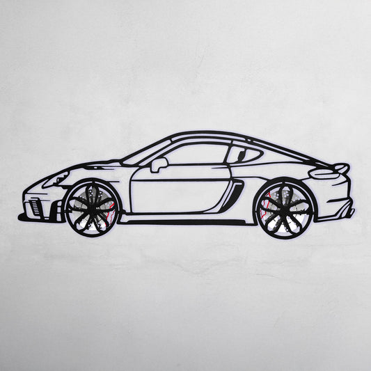 2022 Porsche Cayman 718 GT4 Wall Art – Steel Cut with Spinning Wheels-KAFMEKA008 - Tampa Home & Garden Store