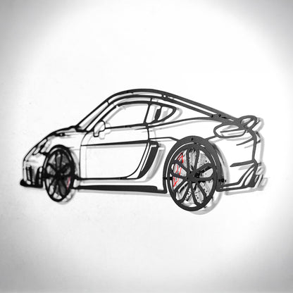 2022 Porsche Cayman 718 GT4 Wall Art – Steel Cut with Spinning Wheels-KAFMEKA008 - Tampa Home & Garden Store