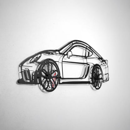 2022 Porsche Cayman 718 GT4 Wall Art – Steel Cut with Spinning Wheels-KAFMEKA008 - Tampa Home & Garden Store