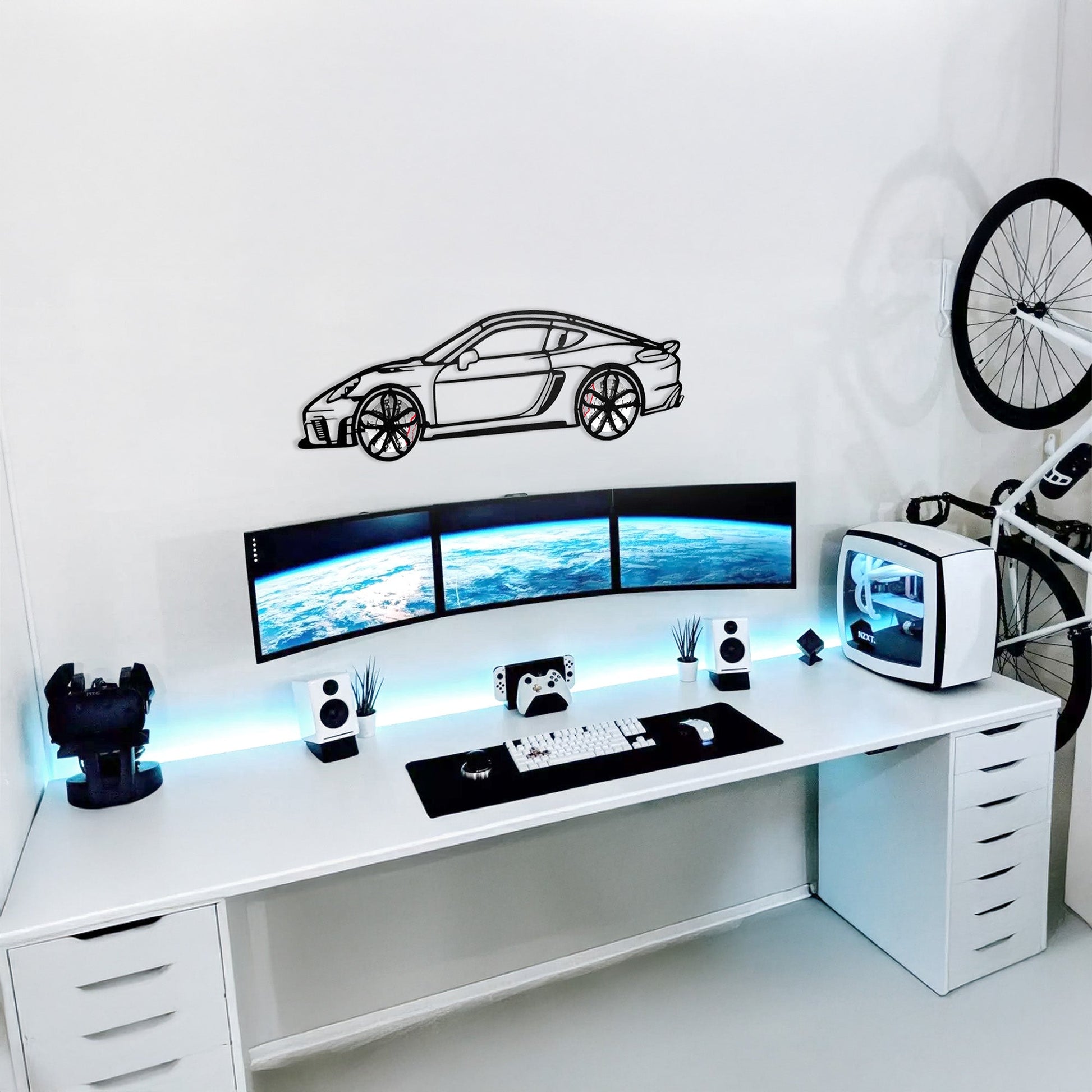 2022 Porsche Cayman 718 GT4 Wall Art – Steel Cut with Spinning Wheels-KAFMEKA008 - Tampa Home & Garden Store