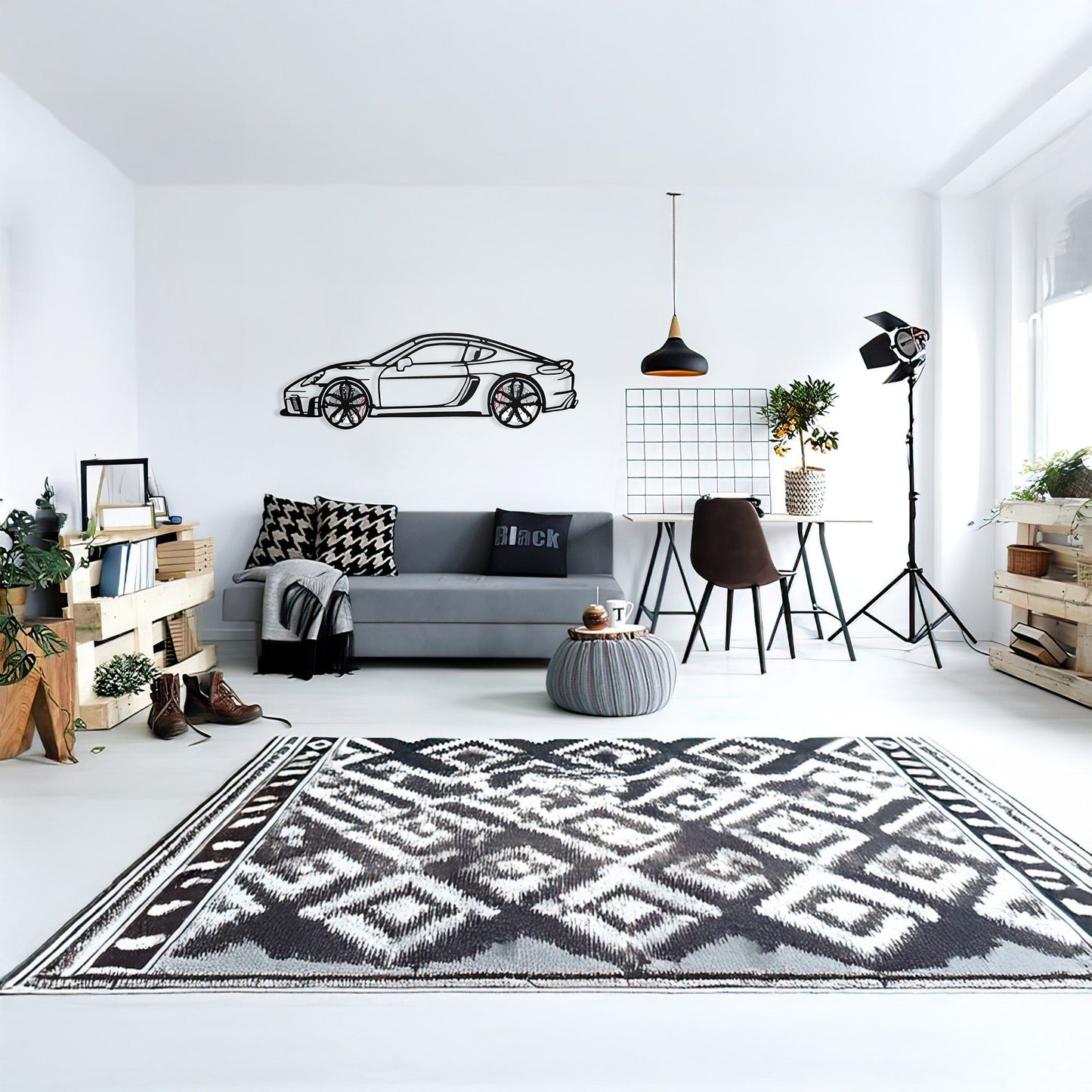 2022 Porsche Cayman 718 GT4 Wall Art – Steel Cut with Spinning Wheels-KAFMEKA008 - Tampa Home & Garden Store