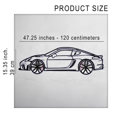 2022 Porsche Cayman 718 GT4 Wall Art – Steel Cut with Spinning Wheels-KAFMEKA008 - Tampa Home & Garden Store