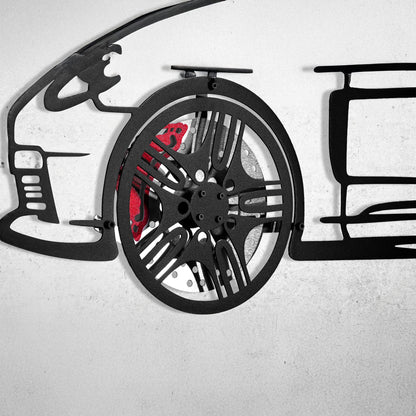 2022 Porsche Panamera 4S Wall Art – Steel Silhouette with Spinning Wheels-KAFMEKA009 - Tampa Home & Garden Store