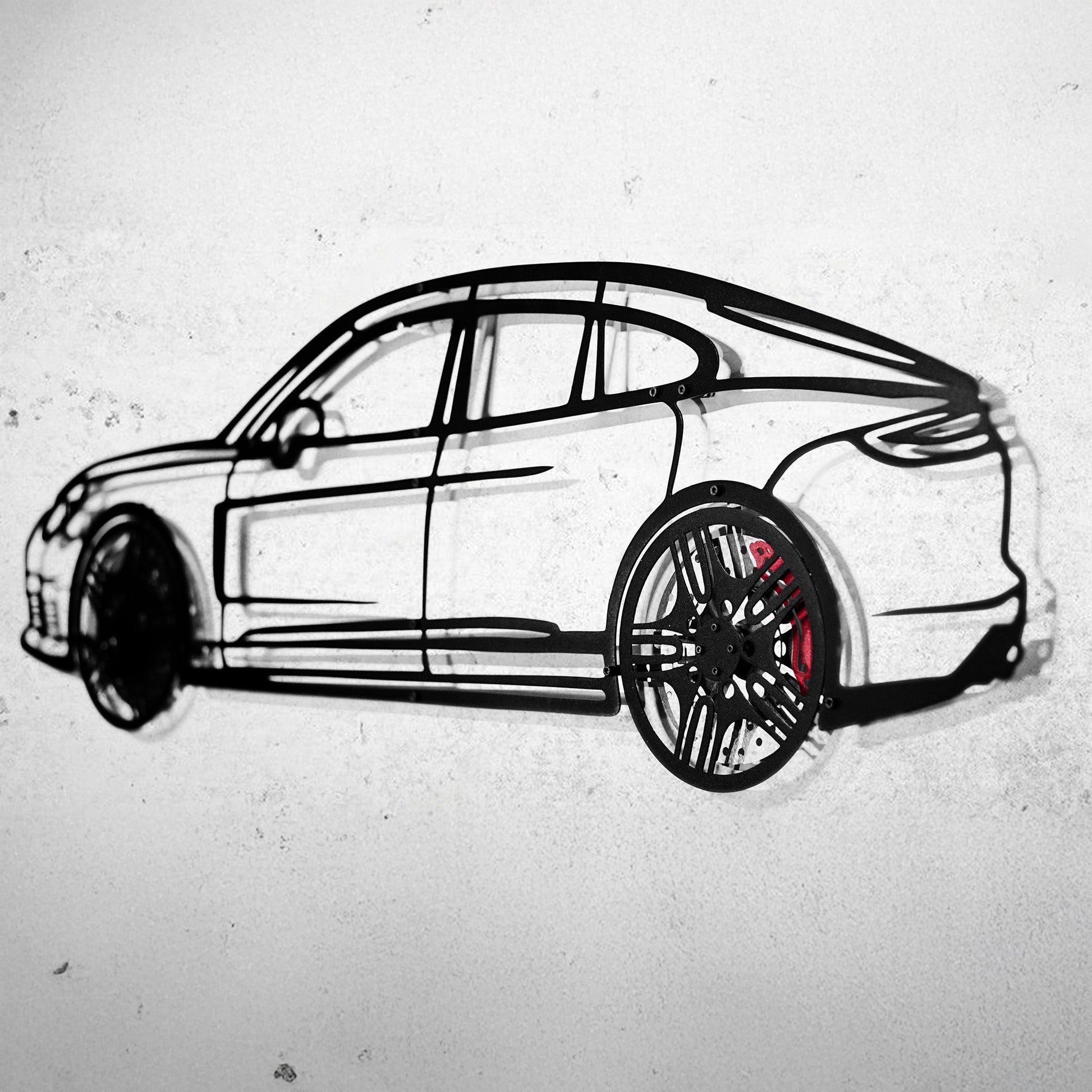 2022 Porsche Panamera 4S Wall Art – Steel Silhouette with Spinning Wheels-KAFMEKA009 - Tampa Home & Garden Store