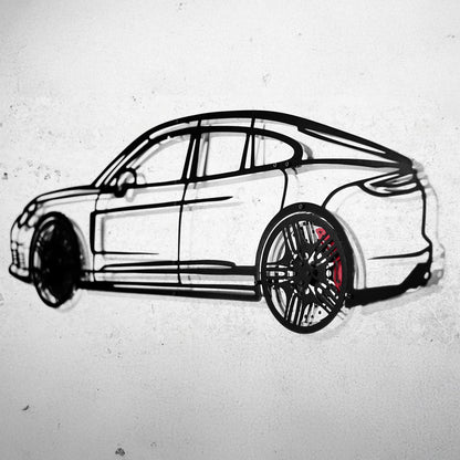 2022 Porsche Panamera 4S Wall Art – Steel Silhouette with Spinning Wheels-KAFMEKA009 - Tampa Home & Garden Store