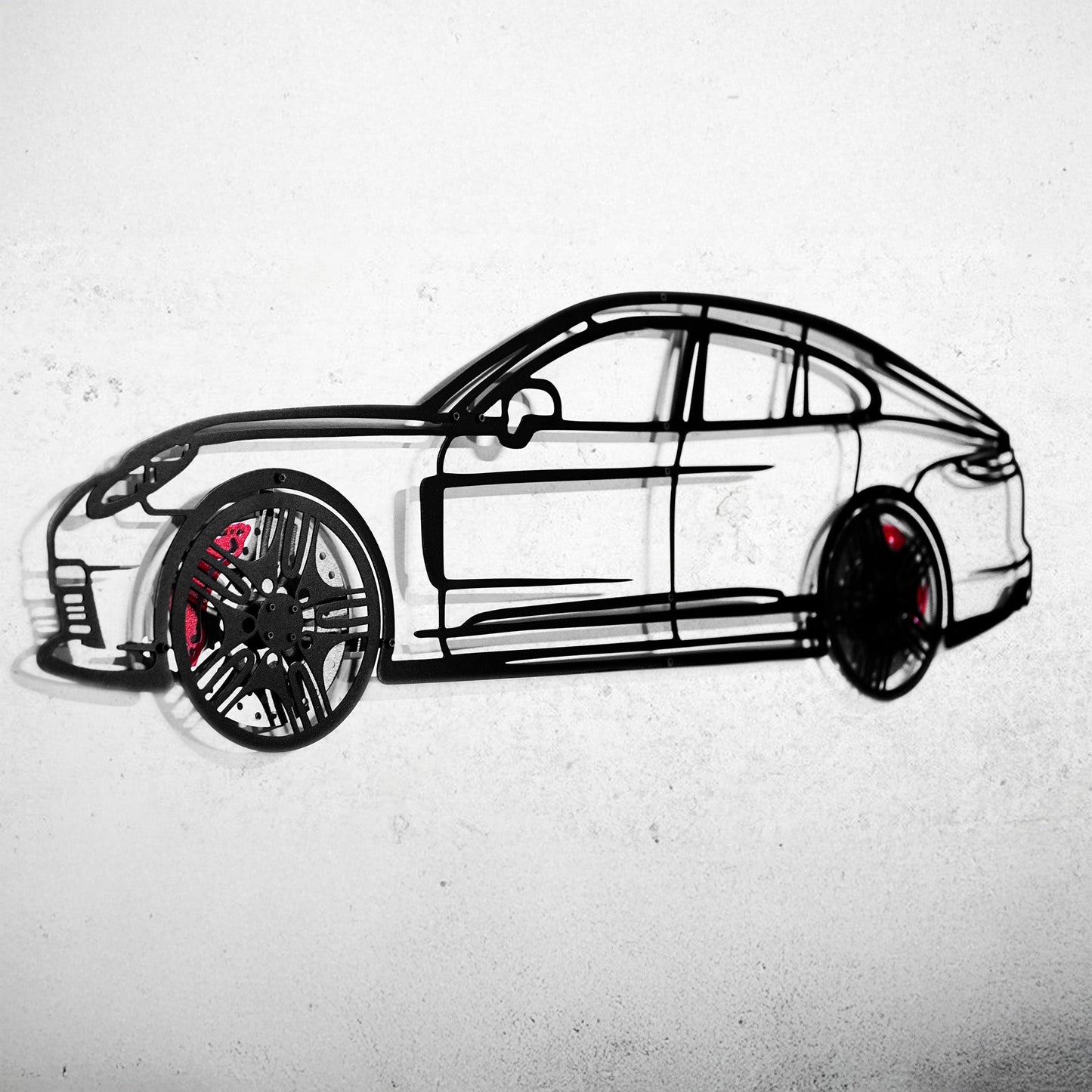 2022 Porsche Panamera 4S Wall Art – Steel Silhouette with Spinning Wheels-KAFMEKA009 - Tampa Home & Garden Store