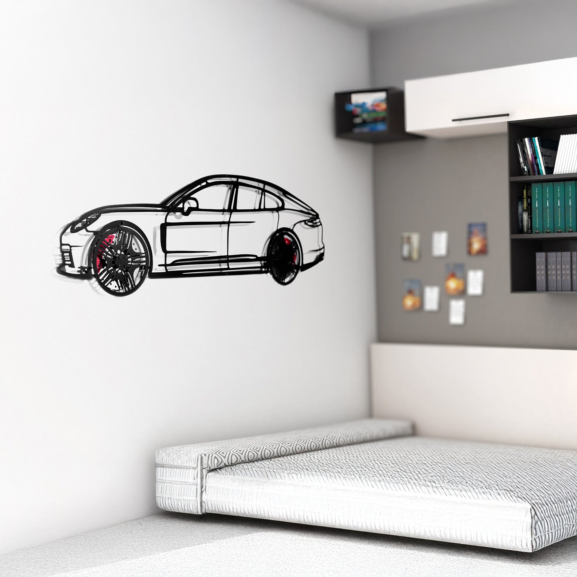 2022 Porsche Panamera 4S Wall Art – Steel Silhouette with Spinning Wheels-KAFMEKA009 - Tampa Home & Garden Store