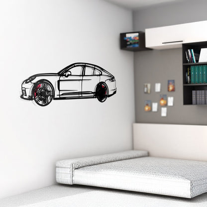 2022 Porsche Panamera 4S Wall Art – Steel Silhouette with Spinning Wheels-KAFMEKA009 - Tampa Home & Garden Store