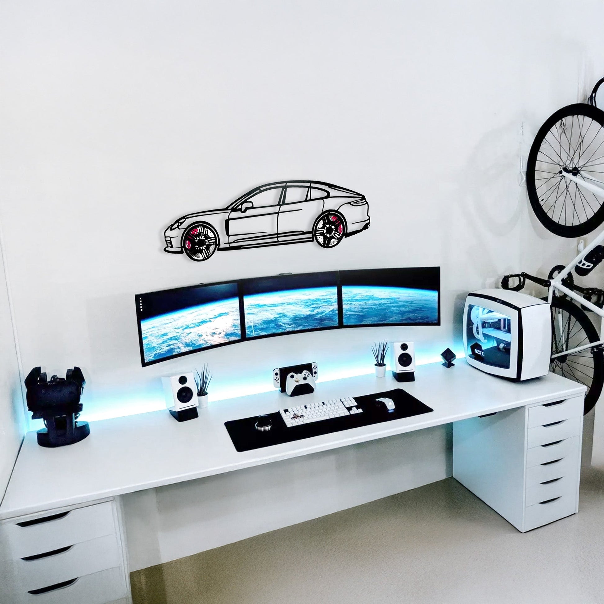 2022 Porsche Panamera 4S Wall Art – Steel Silhouette with Spinning Wheels-KAFMEKA009 - Tampa Home & Garden Store