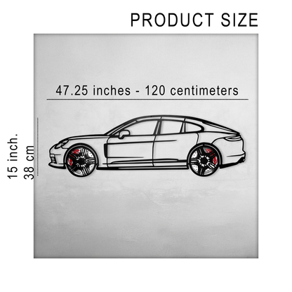 2022 Porsche Panamera 4S Wall Art – Steel Silhouette with Spinning Wheels-KAFMEKA009 - Tampa Home & Garden Store