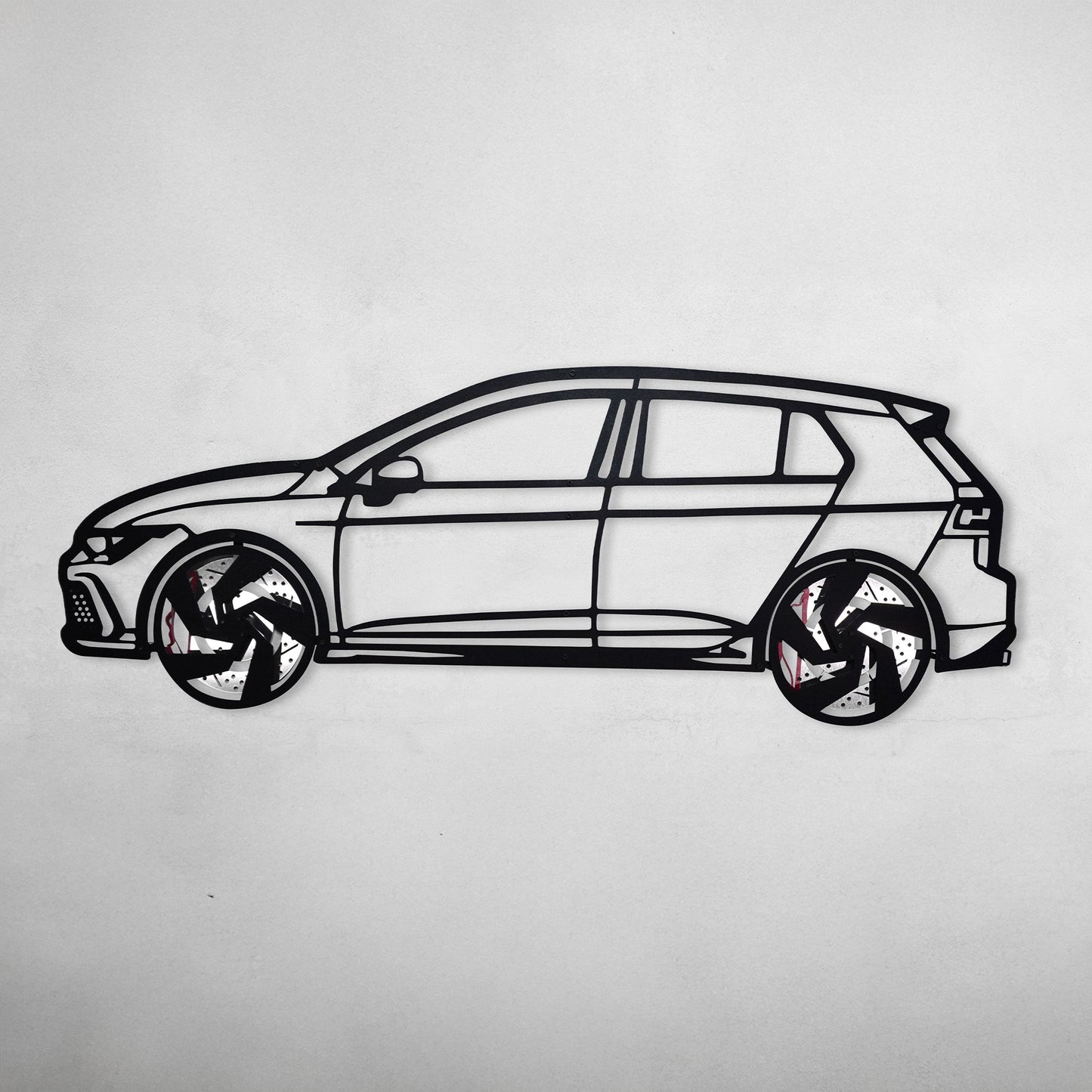 2022 Volkswagen Golf GTI Wall Art – Steel Silhouette with Spinning Wheels-KAFMEKA010 - Tampa Home & Garden Store